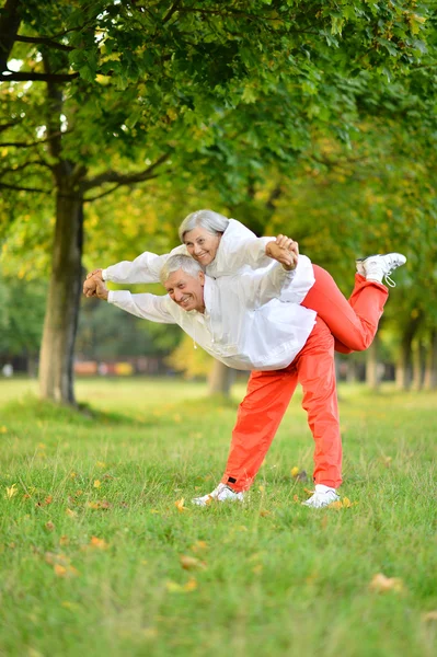 Sportig äldre par — Stockfoto