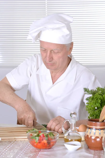 Oudere man chef-kok — Stockfoto