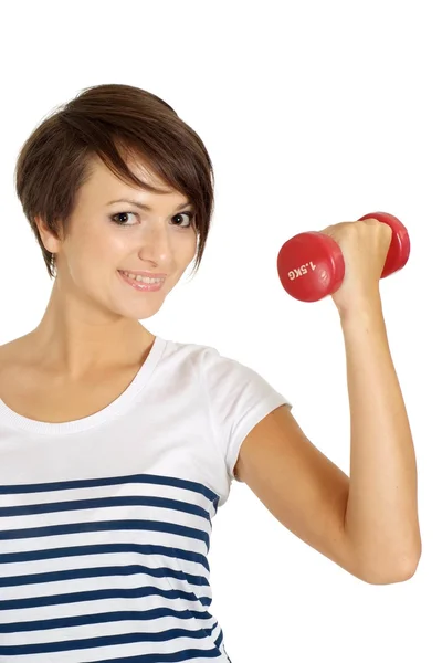 Honung tjej på gymmet — Stockfoto