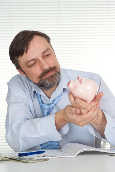 Fine entrepreneur in his office — Stock Photo, Image