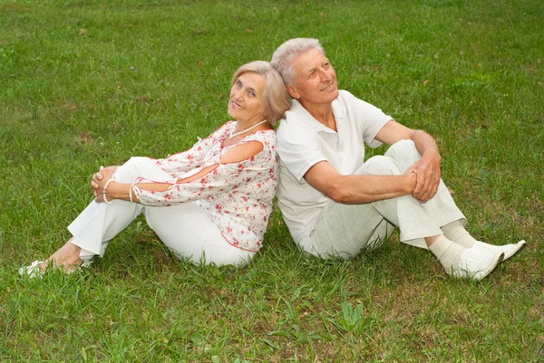 Charming elderly couple together — Stock Photo, Image