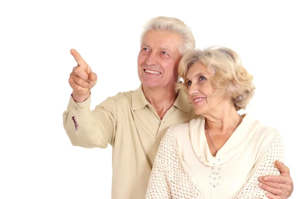Ouder paar op een wit — Stockfoto