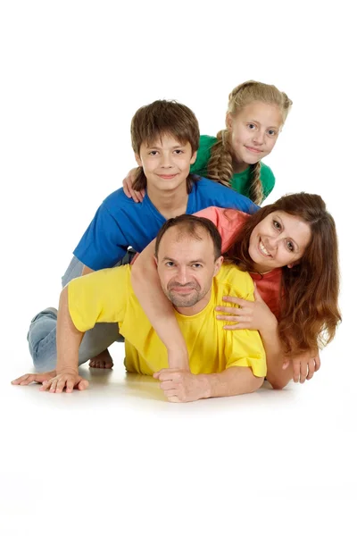 Adorable famille de quatre personnes — Photo