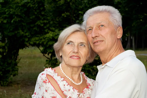 庭の蜂蜜高齢者のカップル — ストック写真