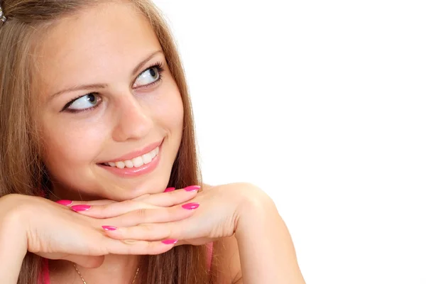 Beautiful young girl poses for photos — Stock Photo, Image