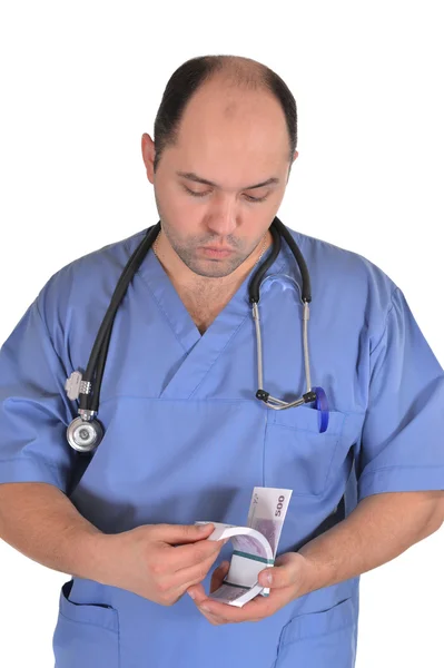 Médico de uniforme azul — Fotografia de Stock