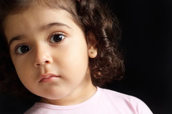 Girl on a black background — Stock Photo, Image