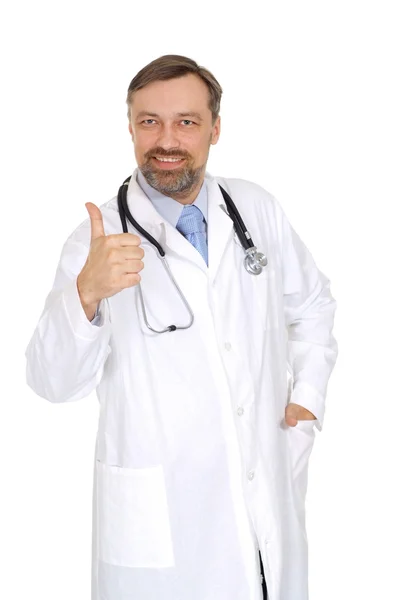 Hermoso doctor en su consultorio — Foto de Stock