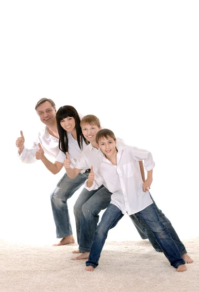 Two boys and their parents — Stock Photo, Image