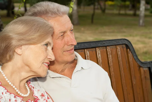 Adorable elderly people in the park — Stock Photo, Image