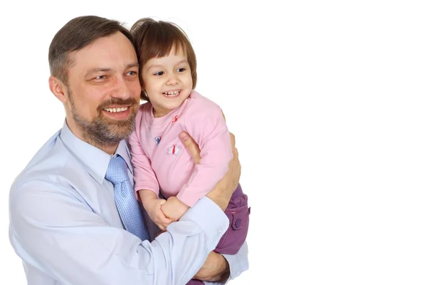 Glücklicher Vater hält Tochter — Stockfoto