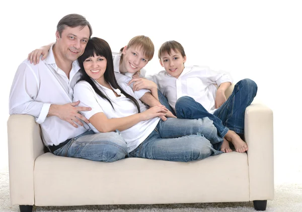 Família caucasiana feliz — Fotografia de Stock