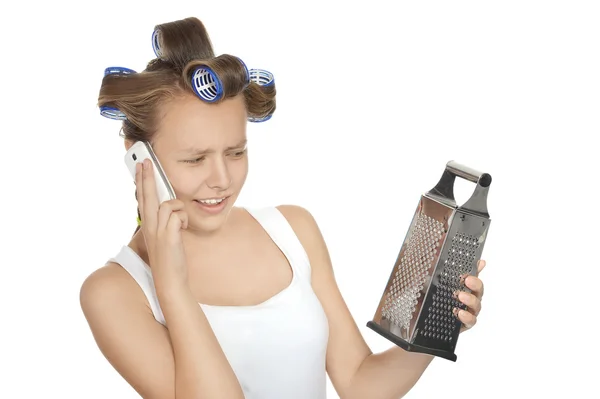 Mujer joven ama de casa — Foto de Stock