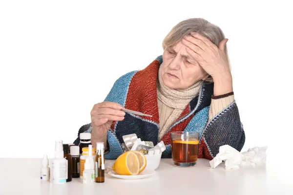 Elderly sick woman — Stock Photo, Image