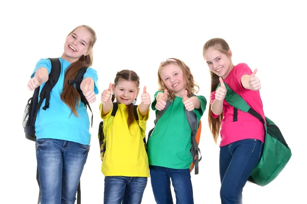 Vrolijke groep schoolmeisjes — Stockfoto