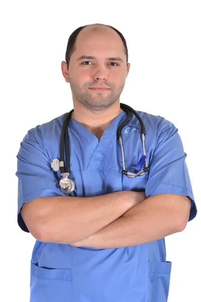 Médecin en uniforme bleu — Photo