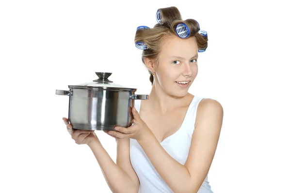 Young woman housewife — Stock Photo, Image