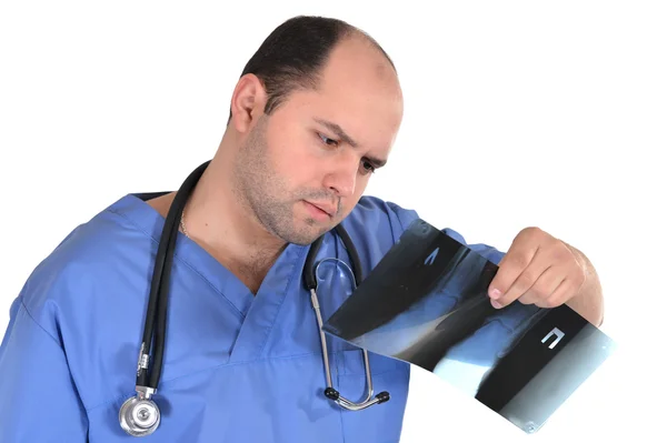 Médico de uniforme azul — Fotografia de Stock