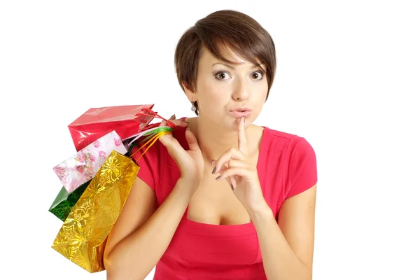 Superb girl acquired gifts — Stock Photo, Image