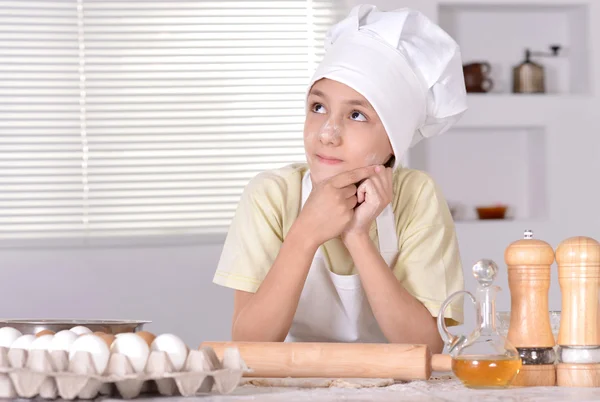 Boy in a chef's hat — Stock Photo, Image