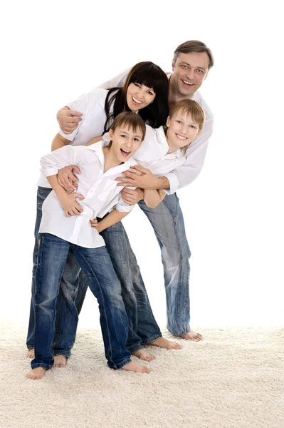 Due ragazzi e i loro genitori — Foto Stock