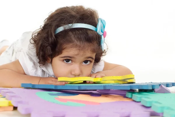 Cute little girl resting at home — Stock Photo, Image