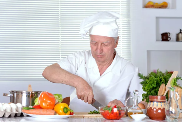 Elderly man chef — Stock Photo, Image