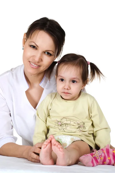 Menina e pediatra — Fotografia de Stock