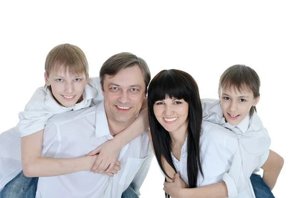 Nahaufnahme Porträt einer glücklichen Familie — Stockfoto