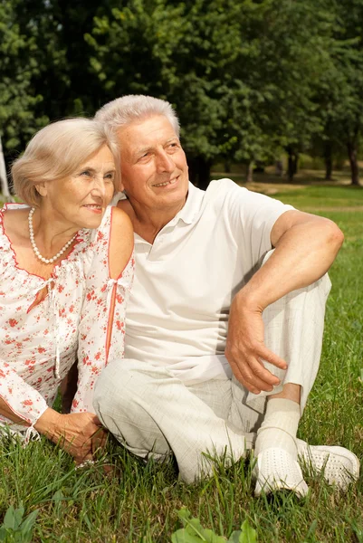 Pleasant elderly couple together — Stock Photo, Image