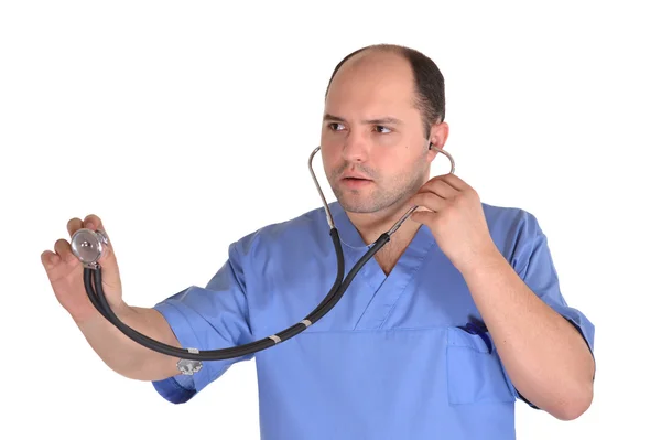 Doctor en uniforme azul — Foto de Stock