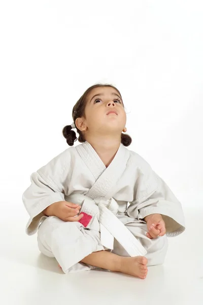 Judo little girl — Stock Photo, Image