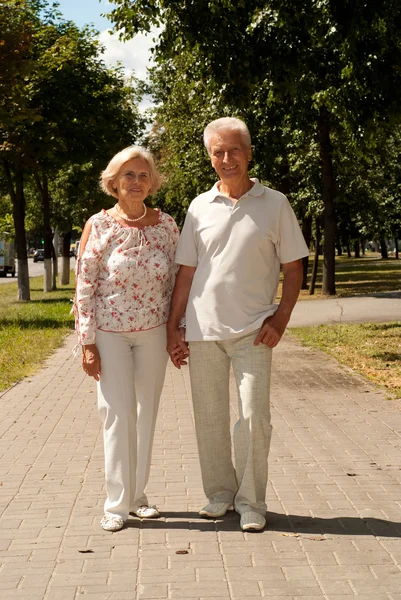 Pleasant elderly couple together — Stock Photo, Image