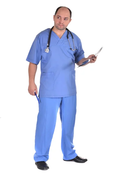 Doktor v modré uniformě — Stock fotografie