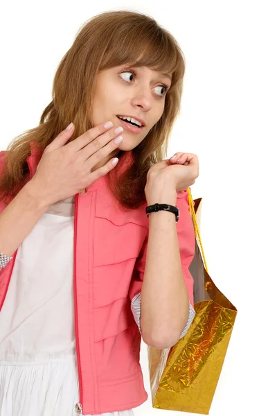 Giovane ragazza con una borsa — Foto Stock