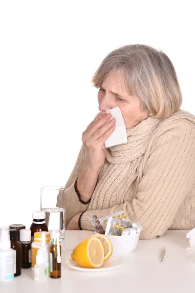 Elderly sick woman — Stock Photo, Image