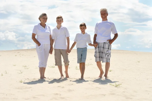 Fratelli con i nonni — Foto Stock