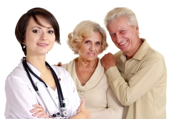 Nette Krankenschwester mit älteren Menschen — Stockfoto