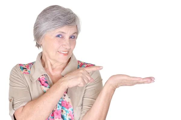 Emotional elderly woman — Stock Photo, Image