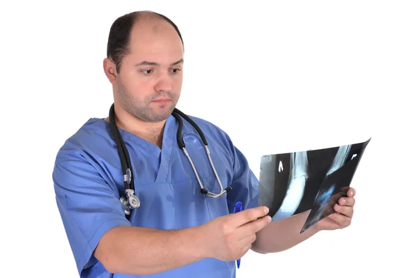 Médecin en uniforme bleu — Photo