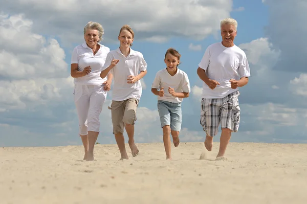 Brothers with their grandparents — Stock Photo, Image