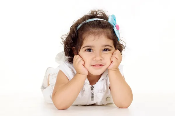 Positive little girl resting at home — Stock Photo, Image