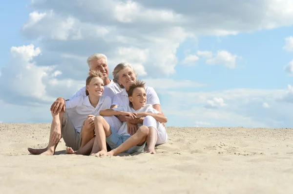 Brothers with their grandparents — Stock Photo, Image