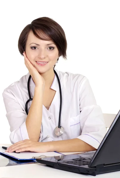 Couple and young doctor — Stock Photo, Image