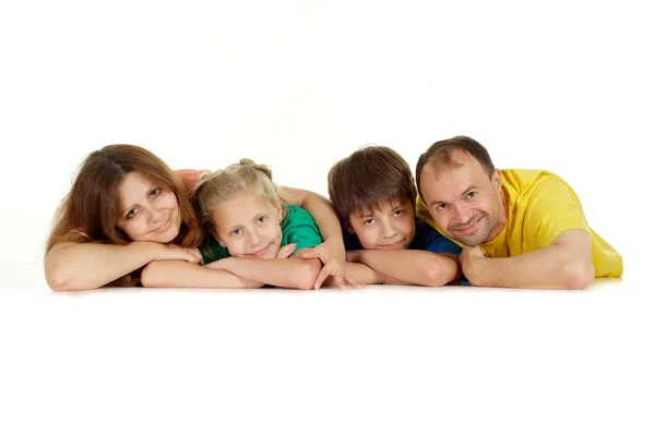 Roztomilý čtyřčlenná rodina — Stock fotografie