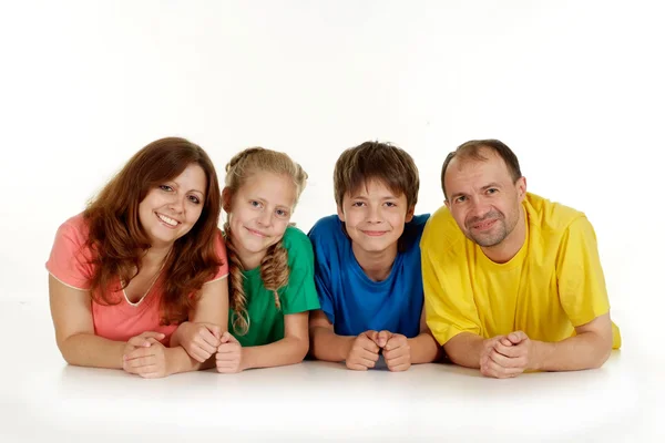 Любимая семья из четырех человек — стоковое фото