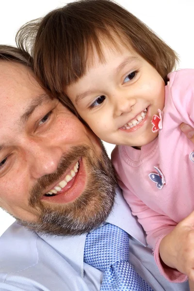 Cool father holds daughter — Stock Photo, Image