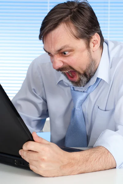 Crying entrepreneur in his office — Stock Photo, Image