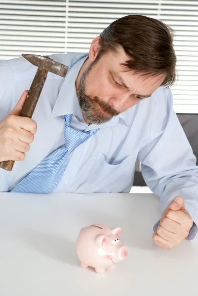 Angry entrepreneur in his office — Stock Photo, Image