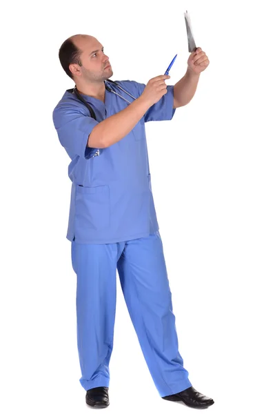 Läkare i blå uniform — Stockfoto